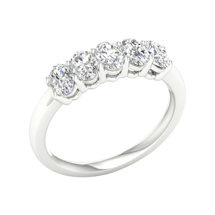 Certified 1CT Lab Diamond Band in Pristine White Gold
