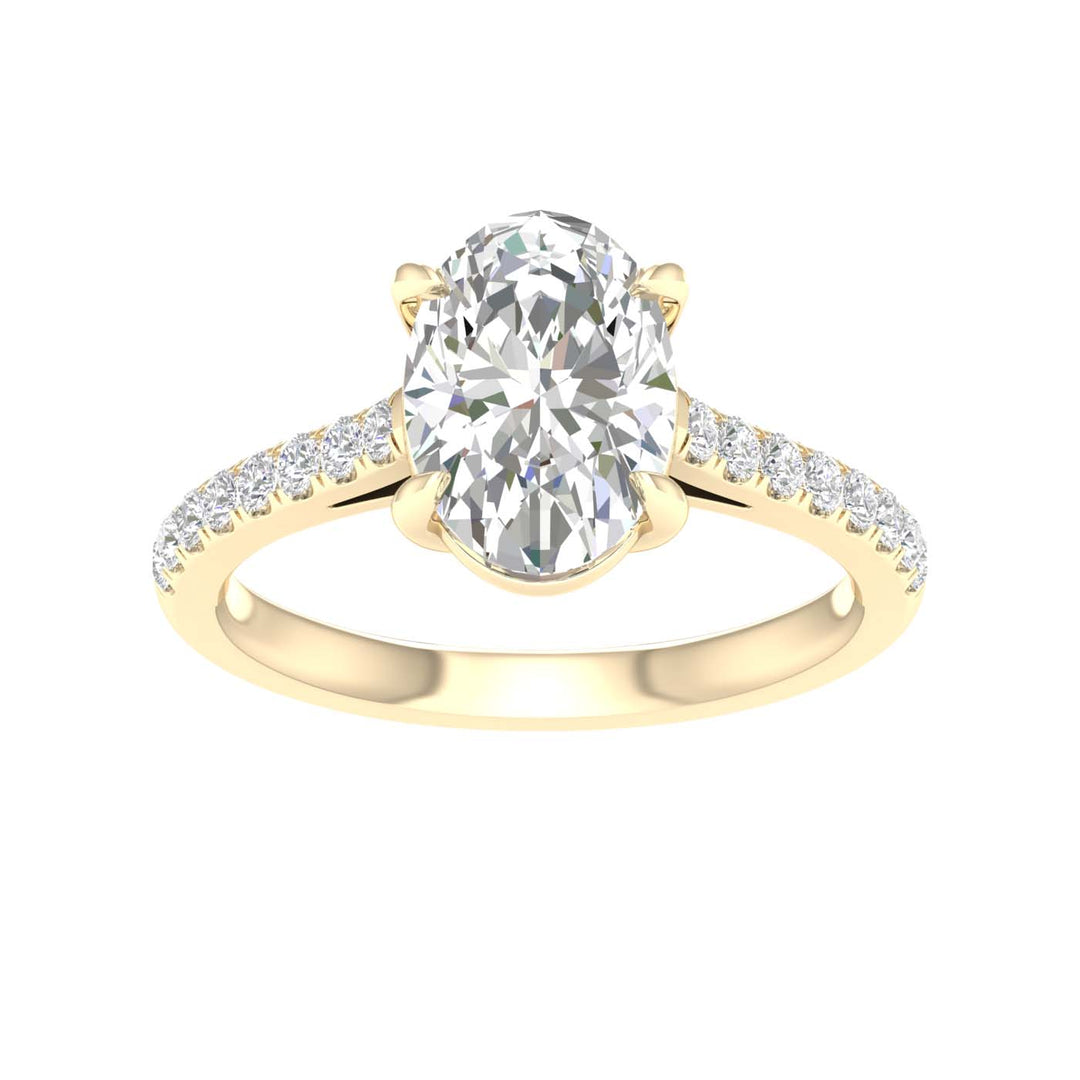 Certified 14K Yellow Gold 2.25CT Lab Diamond Engagement Ring
