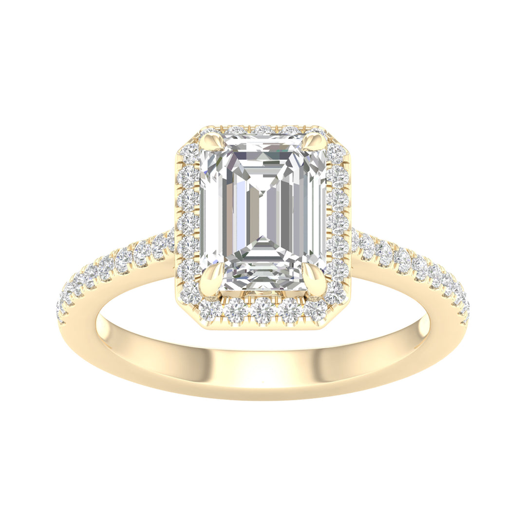 Certified 14K Yellow Gold 2.25CT Lab Diamond Ring