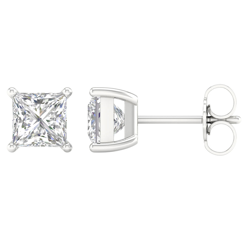 Brilliant 14k White Gold Lab Diamond Stud Earrings - 0.50ct Certified