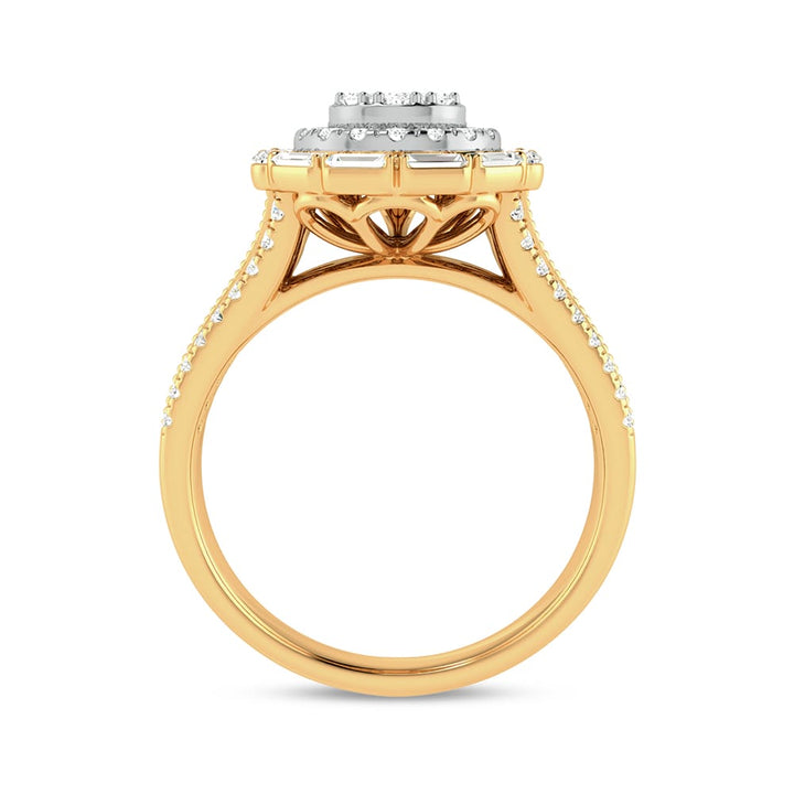 Romantic 14K Yellow Gold 0.75ct Lab Diamond Engagement Ring