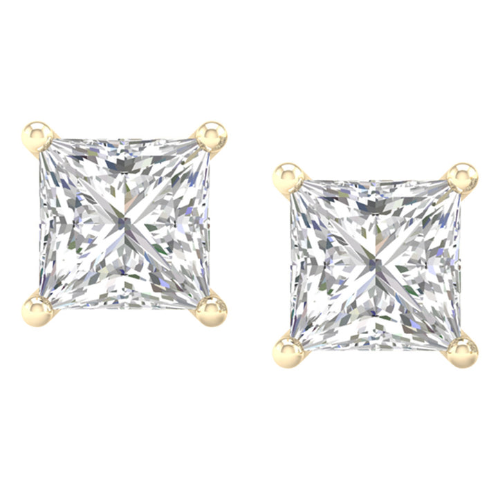 14K Yellow Gold 2CT Lab Grown Diamond Stud Earrings