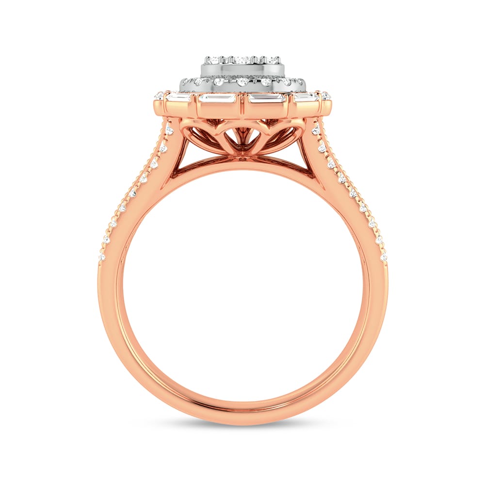 Timeless 14k Rose Gold 0.75ct Lab Diamond Engagement Ring