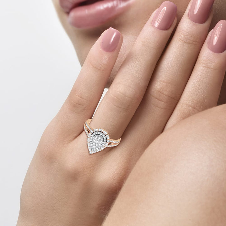 Timeless 14k Rose Gold 0.75ct Lab Diamond Engagement Ring
