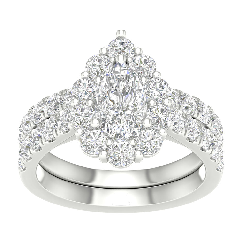 14K 3.00ct Lab Grown Bridal Set