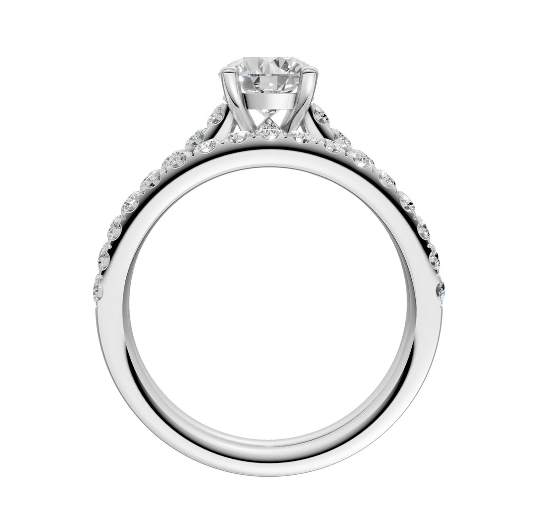 14k White Gold 1.75CT Lab Grown Diamond Bridal Ring Set