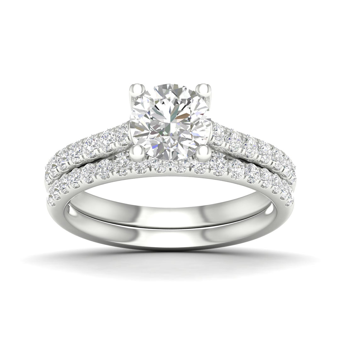 Brilliant 14K White Gold 2CT Lab Diamond Bridal Ring