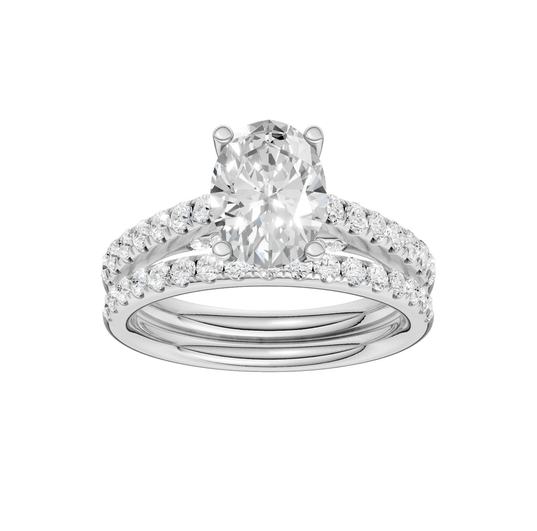 14k White Gold 2.33CT Lab Grown Diamond Bridal Elegance Ring Set