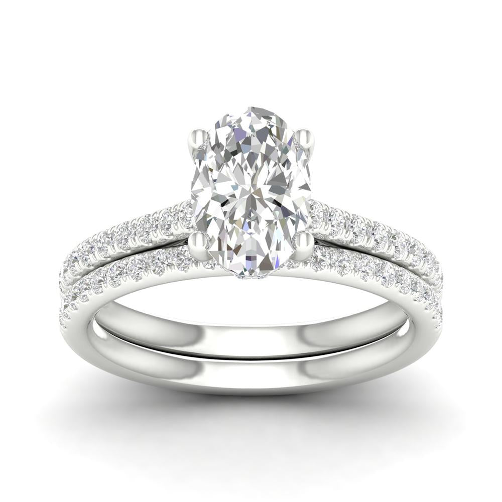 14k White Gold 2.50CT Lab Diamond Bridal Ring Set