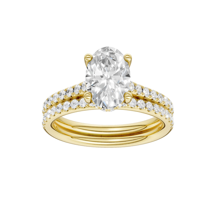 14K Yellow Gold 2.50CT Lab Grown Diamond Bridal Set