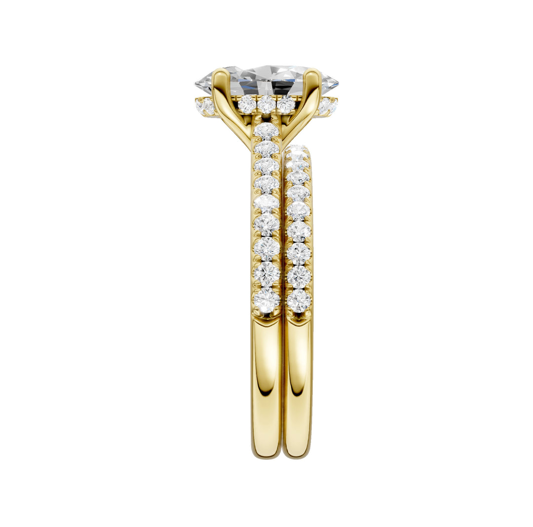 14K Yellow Gold 2.50CT Lab Grown Diamond Bridal Set