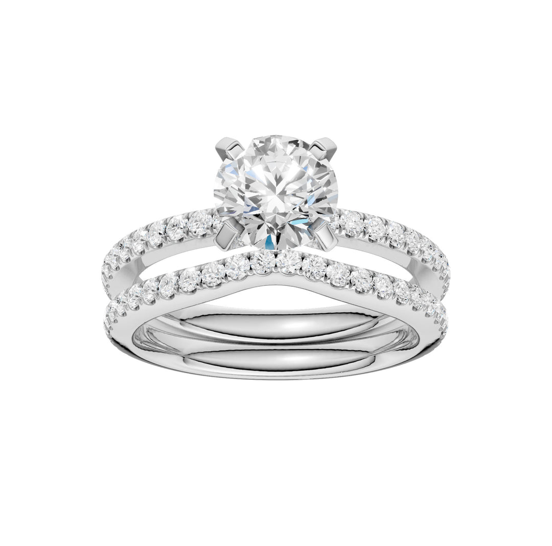 14k White Gold 2CT Lab Grown Diamond Bridal Brilliance Set