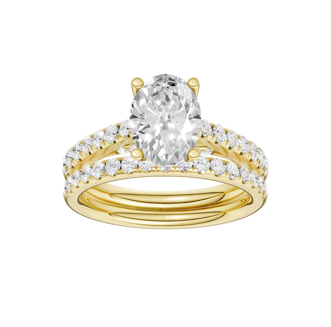 14K Yellow Gold 2.33CT Lab Grown Diamond Bridal Elegance Set
