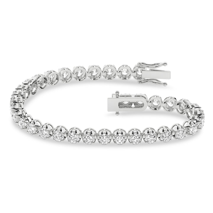 Brilliant 14K White Gold 7ct Lab Grown Diamond Tennis Bracelet