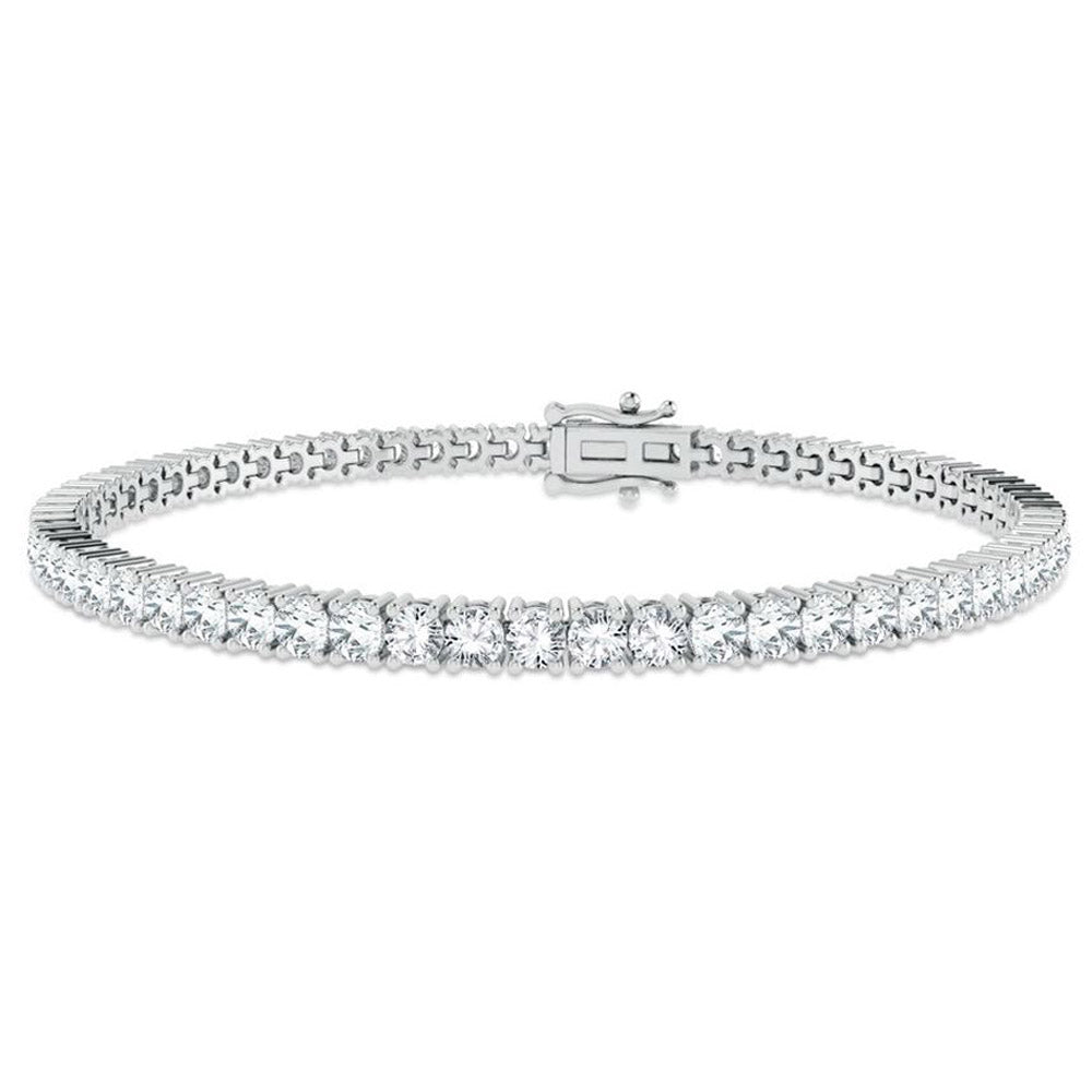 Luminous 14K White Gold 5ct Lab Diamond Womens Bracelet