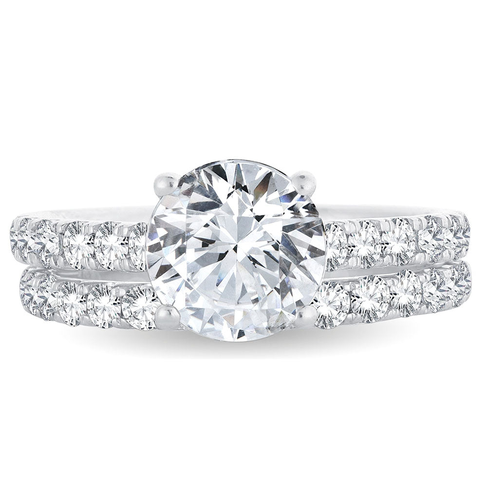 14K White Gold 3CT Lab Grown Diamond Bridal Ring Set