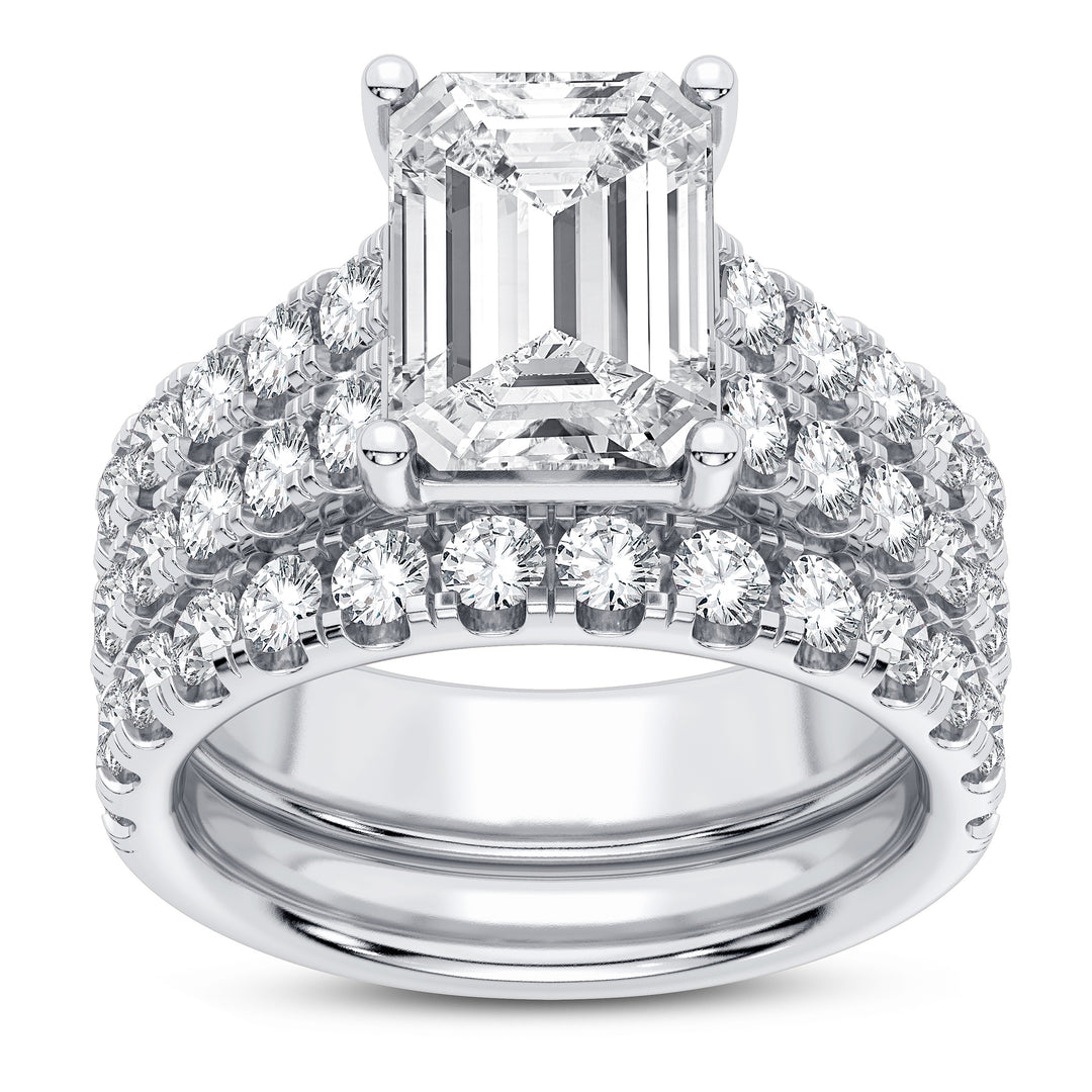 14k White Gold 5CT Certified Lab Diamond Bridal Ring Set