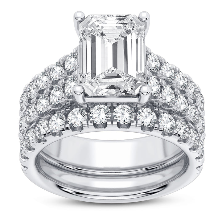 14k White Gold 5CT Certified Lab Diamond Bridal Ring Set