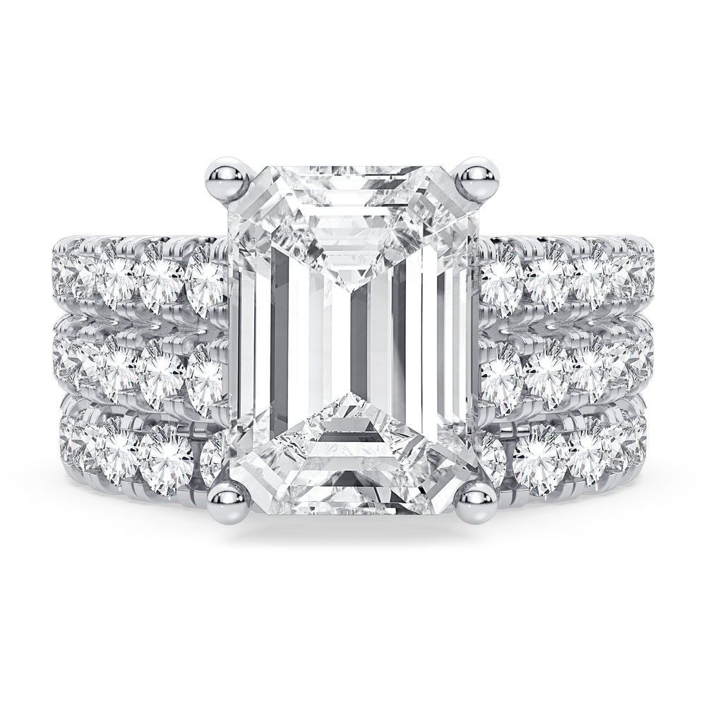 14k White Gold 5CT Certified Lab Diamond Bridal Ring Set