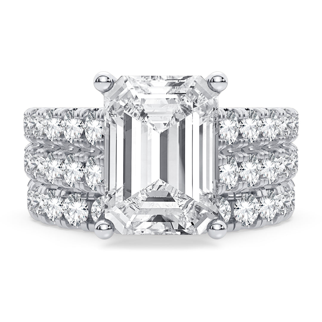 14k White Gold 5CT Certified Lab Diamond Bridal Ring Set