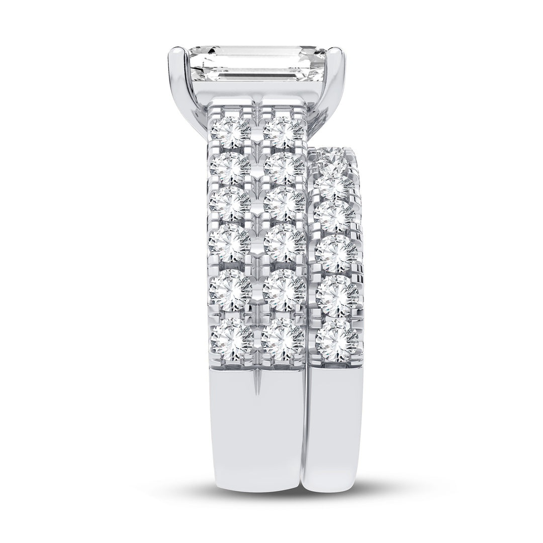 14k White Gold 5CT Certified Lab Diamond Bridal Ring Set