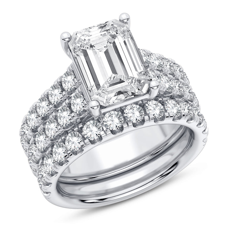 14k White Gold 5CT Certified Lab Diamond Bridal Ring Set