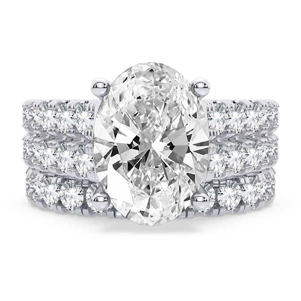 14k White Gold 5CT Lab Diamond Bridal Ring Set Brilliance