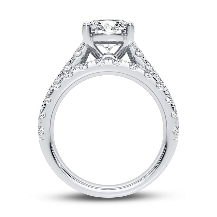14k White Gold 5CT Lab Diamond Bridal Ring Set Brilliance
