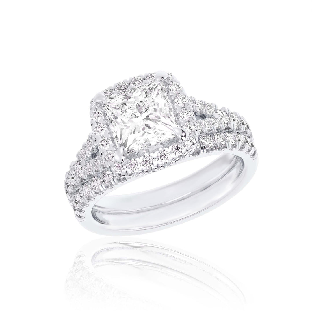 14k White Gold 1.65CT Certified Lab Diamond Bridal Ring