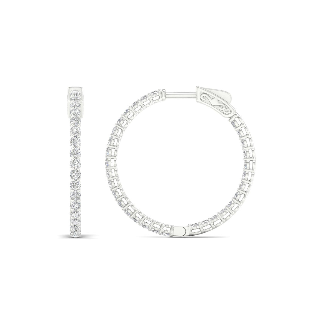 14K Yellow Gold Lab Diamond Hoop Earrings - Brilliant Shine