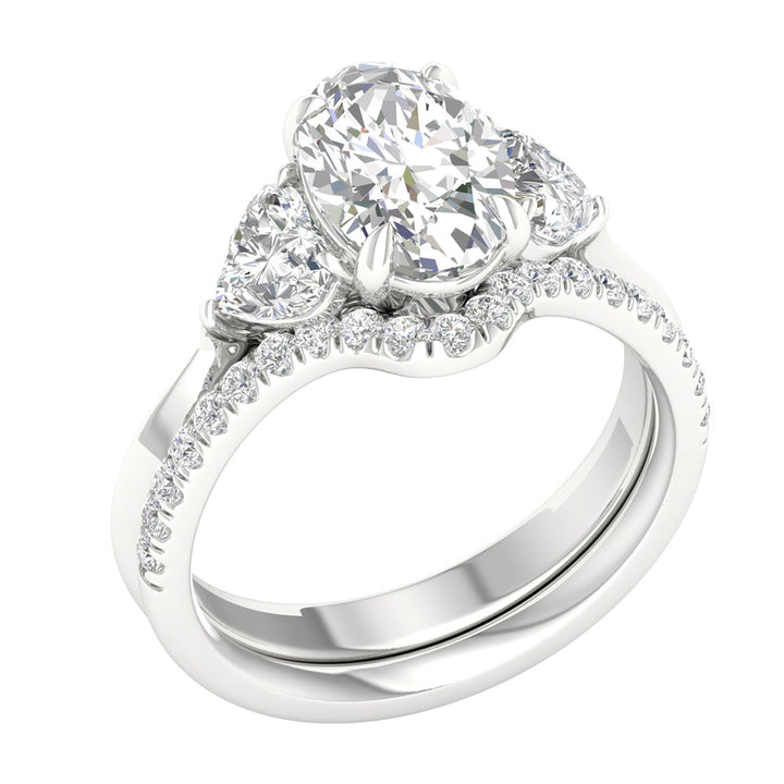 14K White Gold 3.25CT Lab Grown Diamond Bridal Ring Set
