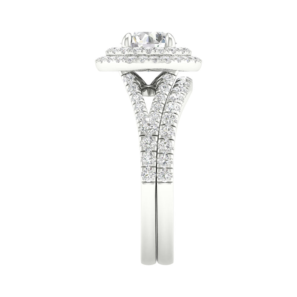 14k White Gold 1.75CT Lab Grown Diamond Bridal Elegance Set