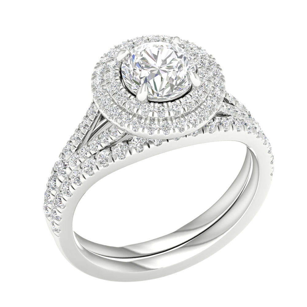 14k White Gold 1.75CT Lab Grown Diamond Bridal Elegance Set