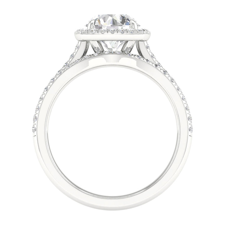 Certified 14K White Gold Lab Diamond Bridal Ring Set