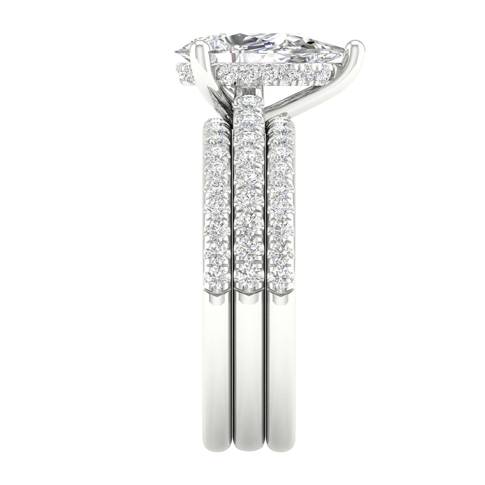 Timeless 14k White Gold Lab Diamond Wedding Ensemble