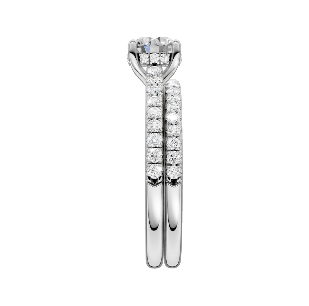 14k White Gold 1.50CT Lab Grown Diamond Bridal Elegance Set