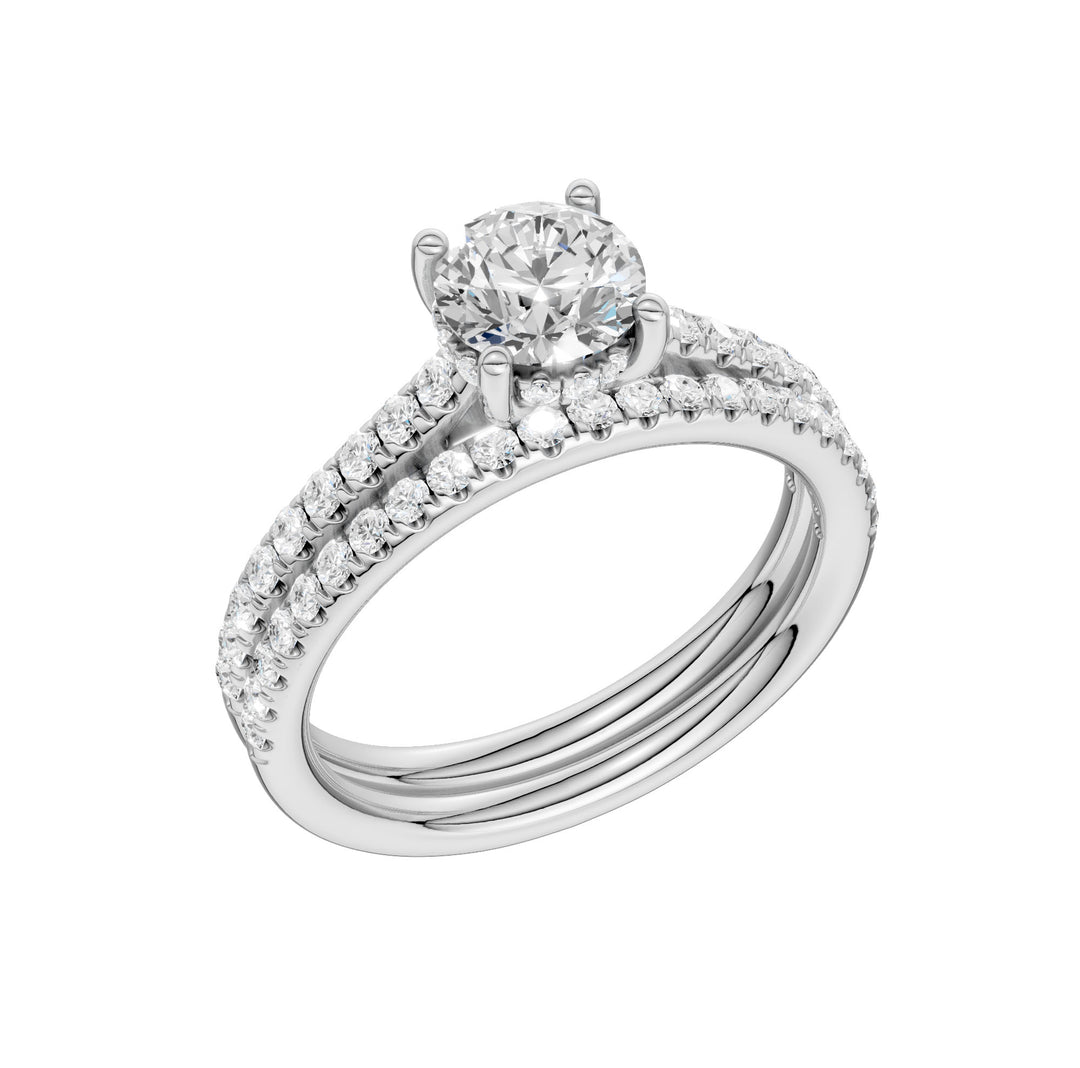 14k White Gold 1.50CT Lab Grown Diamond Bridal Elegance Set