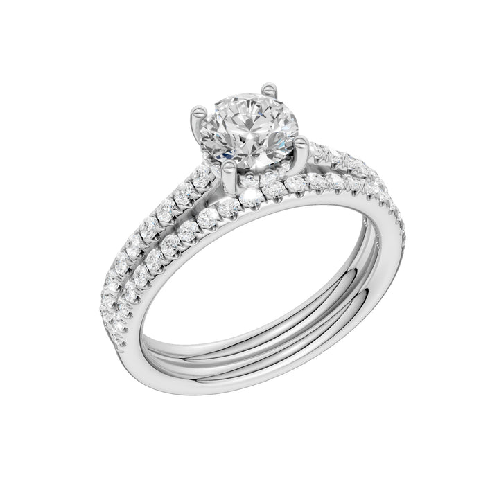 14k White Gold 1.50CT Lab Grown Diamond Bridal Elegance Set