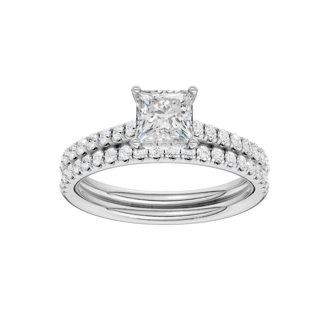 14k White Gold 1.50CT Lab Grown Diamond Bridal Elegance Set
