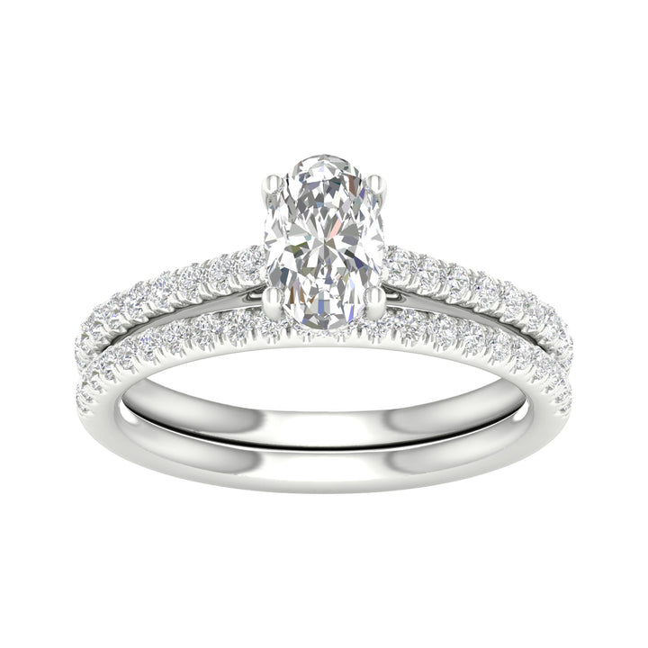 14k White Gold 1.50CT Lab Grown Diamond Bridal Elegance Set