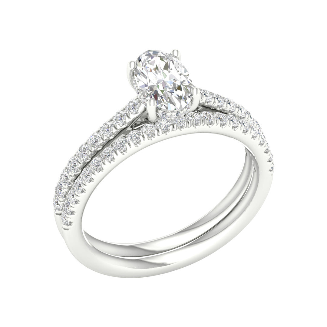 14k White Gold 1.50CT Lab Grown Diamond Bridal Elegance Set