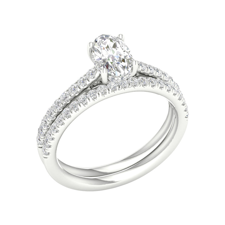 14k White Gold 1.50CT Lab Grown Diamond Bridal Elegance Set