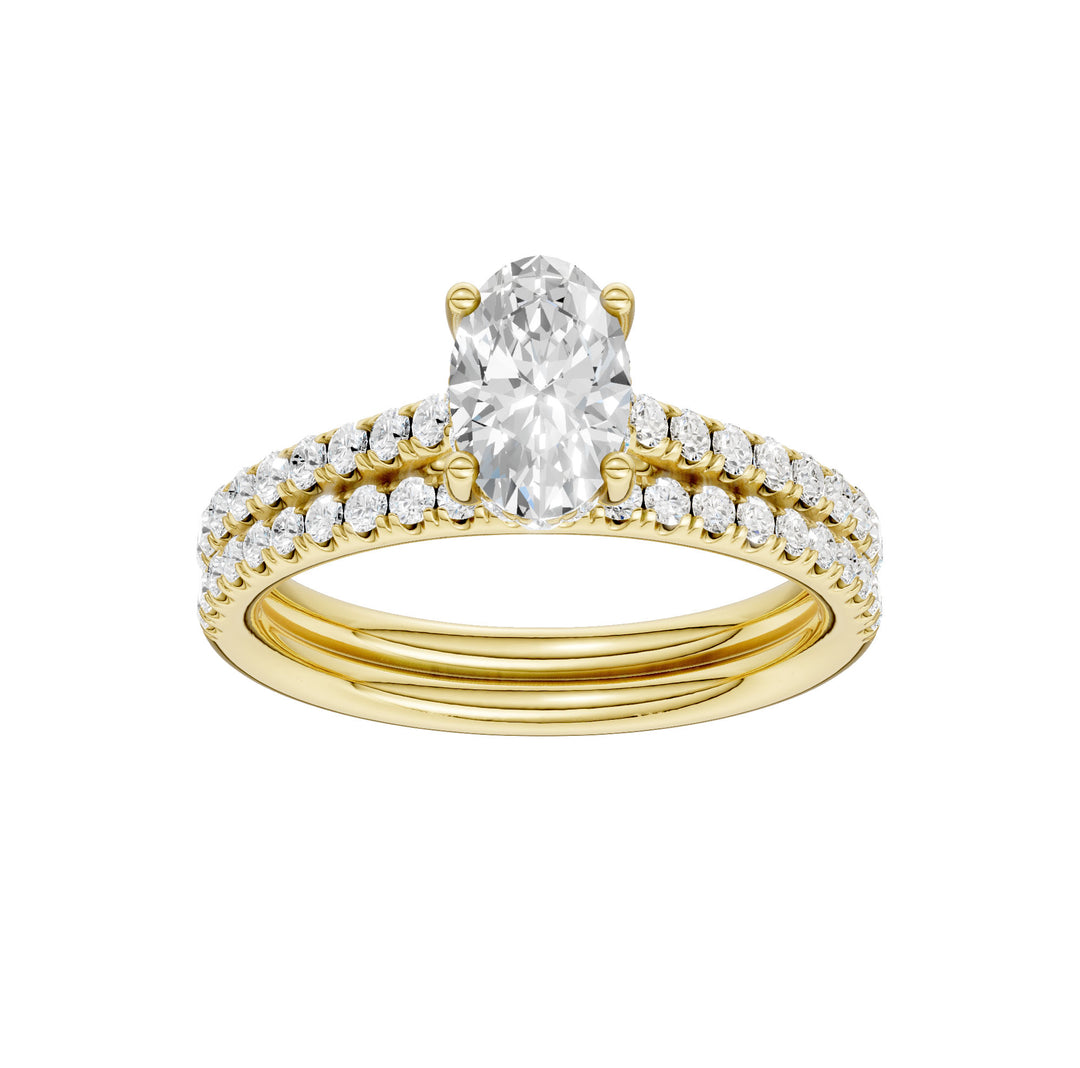 14K Yellow Gold 1.50CT Lab Grown Diamond Bridal Elegance Set