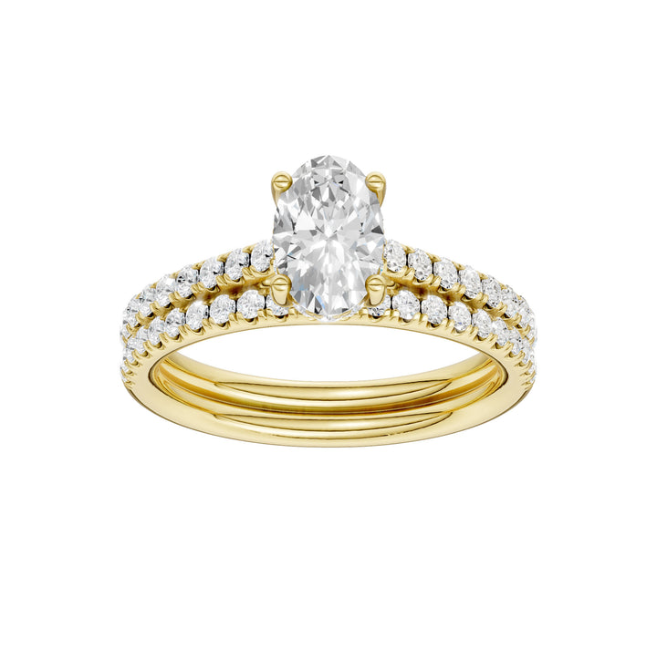 14K Yellow Gold 1.50CT Lab Grown Diamond Bridal Elegance Set
