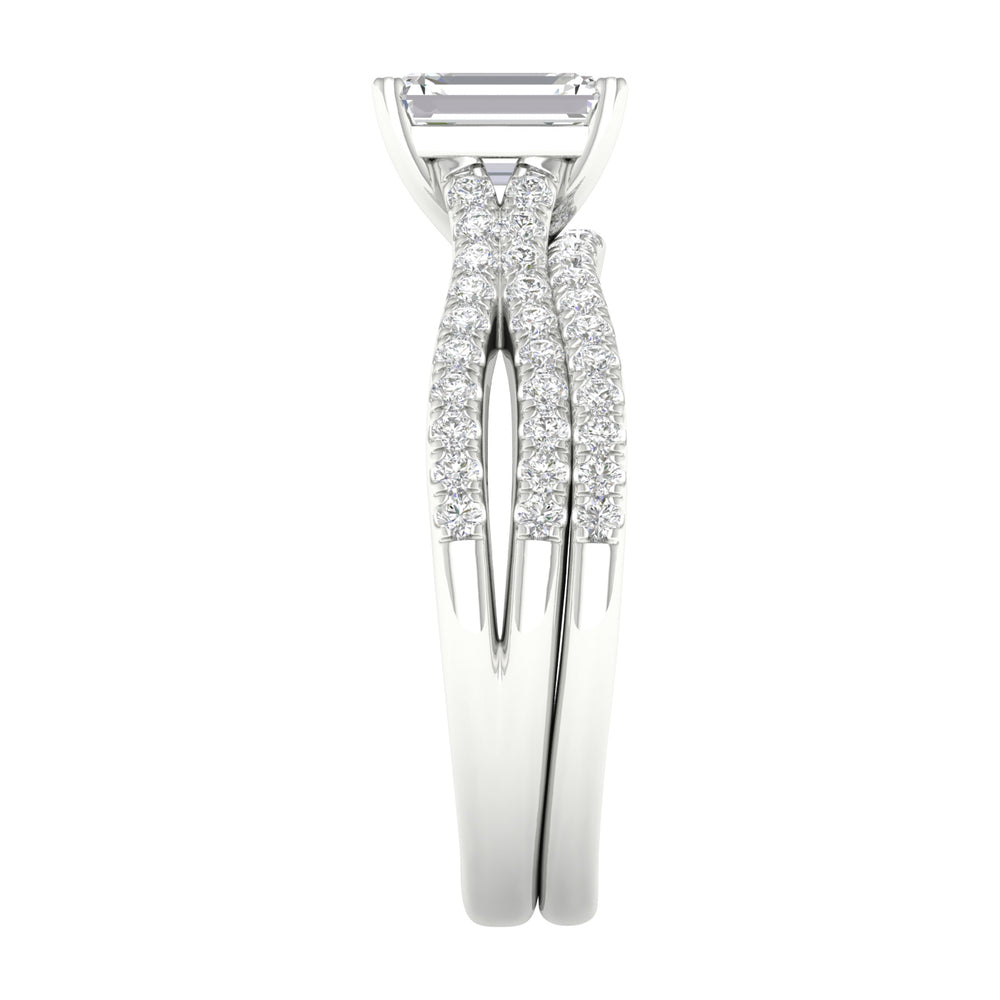 14k White Gold 1.40ct Lab Diamond Bridal Ring Set