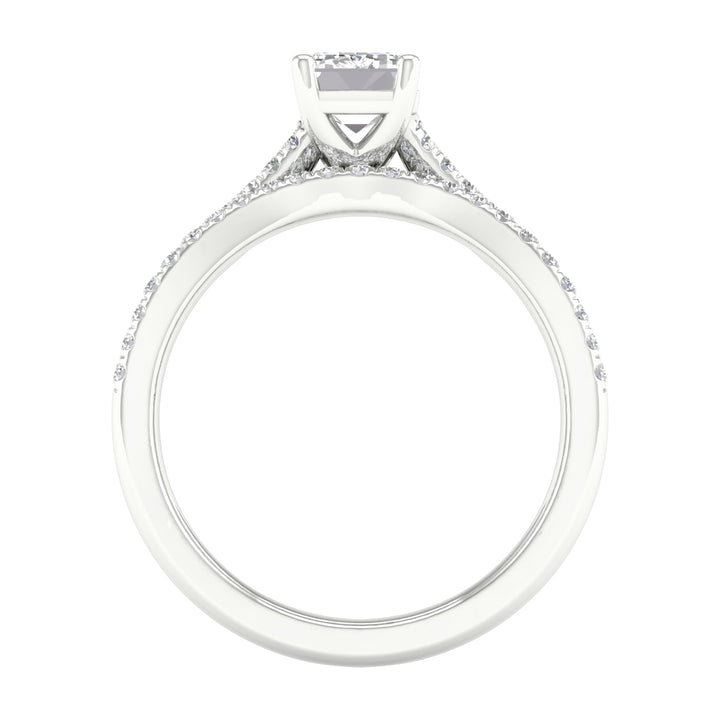 14k White Gold 1.40ct Lab Diamond Bridal Ring Set