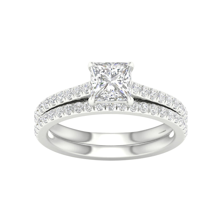 Timeless 14k White Gold Lab Diamond Bridal Set Elegance