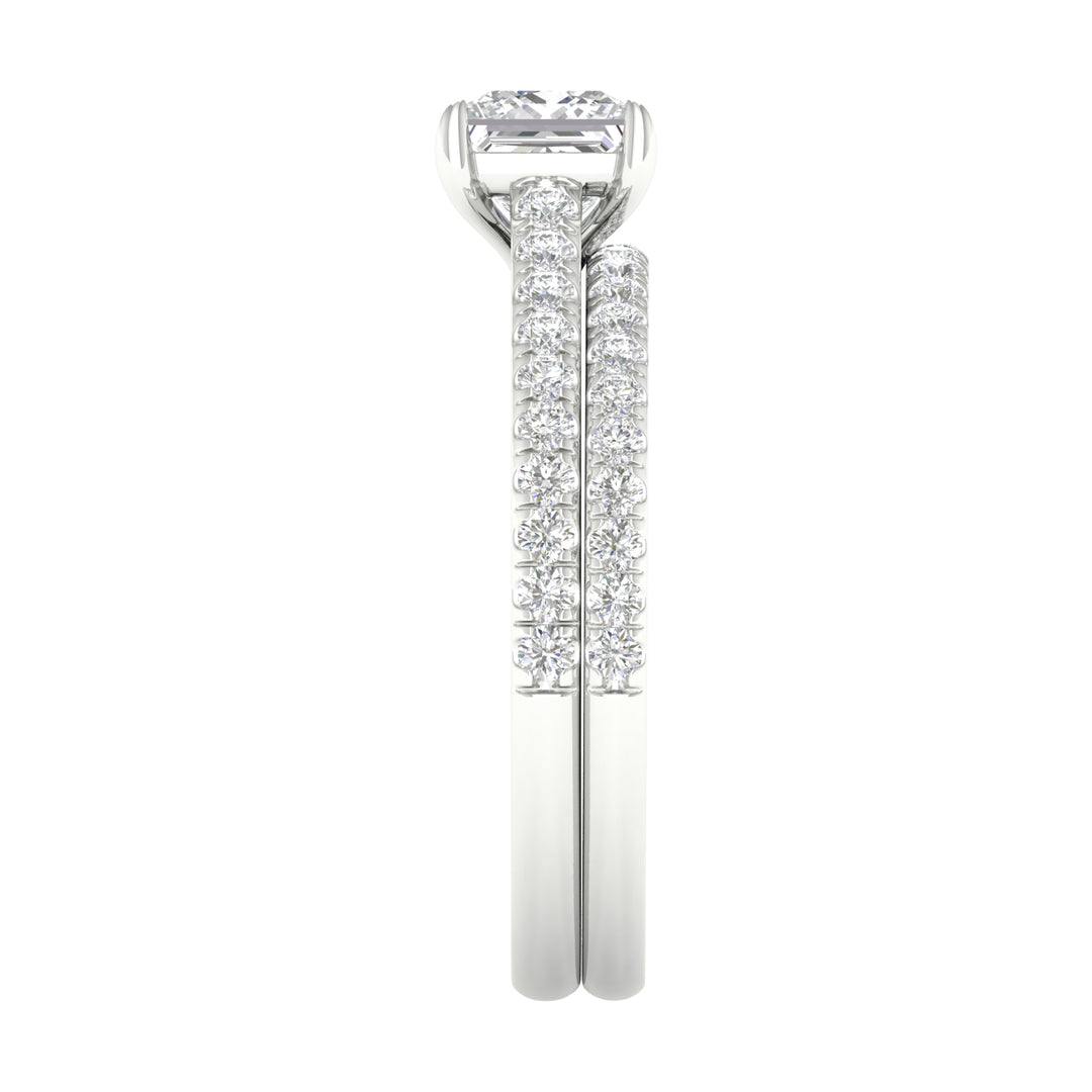 Timeless 14k White Gold Lab Diamond Bridal Set Elegance