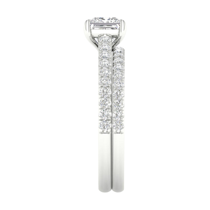 Timeless 14k White Gold Lab Diamond Bridal Set Elegance
