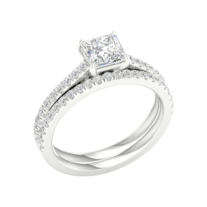 Timeless 14k White Gold Lab Diamond Bridal Set Elegance